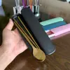 Conjunto de Talheres Portátil de Aço Inoxidável para Estudantes Infantil Cor Sólida Caixa Extensível Conveniente Caixa de Armazenamento de Colher e Hashi Única para Exterior