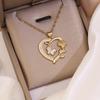[Ice Meng] imitação pingente de amor Aobao moda banhado a ouro 18K colar de amor borboleta temperamento corrente clavicular N066