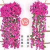Vinha artificial de violeta, trepadeira de flores falsas para decoração de parede, ornamento de plástico para sala de estar interna, planta para pendurar na parede
