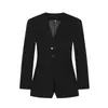 Para Comercio Exterior Europeo y Americano Transfronterizo Ropa de Mujer, Popular en Aliexpress, Estilo Otoño, Mono Estilo Blazer Corto Adelgazante con Cuello en V