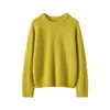 Nuevo suéter de cachemira para mujer, cuello redondo, jersey, color liso, simple, cómodo y versátil