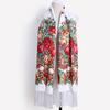 Novo padrão floral de peônia estilo étnico vintage toalha longa feminina com franja outono e inverno xale quente em estoque atacado