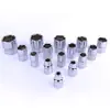 Llave de Carraca de Vaso Hexagonal Corto Cromado Espejo de 1/2 Pulgada, Interfaz de 12.5, Mecánico, Reparación de Automóviles