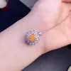 Colgante Fanta Natural con Colores Ardientes Brillantes, Piedra Suelta Rica de 6*8mm, Plata de Ley 925 Incrustación de Artesanía Fina