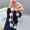 Cadena para teléfono móvil con cuentas de colores, antipérdida, con cuentas irregulares, para bolso, llavero y cordón.