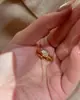 Produto Popular do Xiaohongshu: Anel de Dedo Indicador de Luxo Leve em Formato de Ferradura Gota d'Água Diamante em Forma de Pera, Anel de Dedo Indicador de Luxo Leve de Nicho