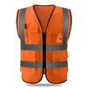 Chaleco reflectante de malla con pegatinas para construcción, chaleco reflectante de bolsillo, chaleco de seguridad transpirable con espalda de ingeniería, venta al por mayor