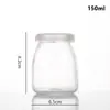 Taza de vidrio para pudín y yogur al por mayor con tapa gelatina mousse grado alimenticio alta temperatura botella de pudín flor carnosa botella de los deseos