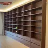 Comercio Exterior Personalizado Nogal Negro Madera Maciza Americana Librero Integrado Alto Gabinete de Archivos de Oficina Estudio Librero de Pared Completa