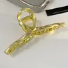 Nueva Pinza para el Cabello de Perla Dorada y Pedrería Disco Grande para la Parte Trasera de la Cabeza de Mujer Pinza de Tiburón Accesorios para el Cabello