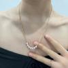 Collar de Circonita Exagerado en Forma de Corazón Transfronterizo Cadena de Tenis en Forma de Corazón de Alta Calidad Collar de Circonita de Acero de Titanio Joyería de Acero de Titanio de Dongguan