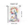 Bandera de Jardín de Pascua con Diseños de Conejo y Huevo, Bandera de Decoración Festiva para Patio Exterior, Impresión a Doble Cara