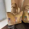 Bolsa de Lona Feminina Grande Capacidade 2024 Nova Chegada Bolsa Estilo Coreano Fashionável Versátil Bolsa Tote Bolsa de Mão Ombro Bolsa para Mamãe