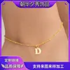 Tobillera de Moda Transfronteriza de 26 Letras Nueva Tobillera con Inicial de Acero Inoxidable Joyería para Fiesta Viaje Regalo para Mujeres