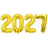 Globos 2027 Números 16 pulgadas 32 pulgadas 42 pulgadas Globo de Papel de Aluminio Set Globos Decoración Celebración de Fin de Año Graduación