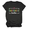 Maestra de jardín de infantes Amazon eBay estación independiente moda versátil camiseta de mujer de cuello redondo manga corta