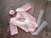 Roupa de Renda para Foto de Bebê Vestido de Foto para Menina Acessório de Cabeça Adereços para Estúdio Fotográfico Roupas para Foto de Mês de Recém-Nascido