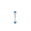 Amazon Transfronterizo Doble Diamante Acero Inoxidable Clavos para Cejas Color Zircón Clavos para Cejas Rosca Doble Extremo Joyería para Piercing al por Mayor