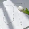 Nuevo Collar de Perlas Plateadas Estilo Francés, Cadena para Clavícula de Lujo Ligero y de Gama Alta, Estilo de Nicho, Accesorio de Moda Versátil para Mujeres