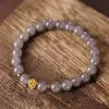 Pulsera de Loto Morado Ahumado Más Vendida para Mujer con Colgante de Flor de Durazno y Loto Nuevo Chino Pulsera de Imitación de Jade Hetian para Estudiantes