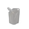 [Stock Disponible] Mini Bolsa de 50ml Blanco Leche con Boquilla Auto-soportante Bolsa para Muestras Líquidas de Agua/Loción Detergente para Ropa