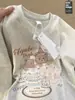 Camiseta de Manga Corta con Cuello Redondo de Diseño de Nicho de Longitud Media para Hombres y Mujeres, Verano, Holgada, Casual, Top con Cuello Redondo