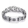 Joyería de plata esterlina S925 para hombre, personalidad dominante, seis palabras en sánscrito, patrón de seguridad, pulsera dominante, cadena de plata vintage