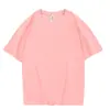 Camiseta de Algodón Puro de Peso Pesado 220g Suministros del Fabricante Camisetas de Manga Corta de Verano para Hombres, Tops Casuales Holgados, Cuello Redondo Mangas Cortas