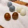 Pendientes coreanos de nuevo estilo, color liso, forma de guijarro imitación con pasadores plateados, pendientes geométricos simples para primavera y verano