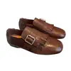 Zapatos planos de cuero vintage para mujer, nuevo estilo otoño 2025, zapatos negros de cuero con punta cuadrada, zapatos elegantes de nicho con borlas para mujer