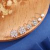 Pendientes de tres pares de perlas de circonita superbrillantes de lujo, estilo nuevo 2024, para mujer, diseño simple, combinables con todo.