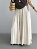 Esa Vibra Genial y Elegante es lo que Hace Tan Única a la Artística Falda Larga de Malla y Tejido Drapeado Color Albaricoque para Mujer 6197