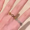 Anillo de Cadena Lisa Vintage para Mujer, Moda de Nicho, Sencillo y Elegante de Alta Gama, Anillo Abierto Versátil para Otoño e Invierno