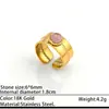 Anillo de Acero de Titanio Rosa Ojo de Gato de Lujo Ligero Europeo y Americano Anillo Abierto de Alta Gama INS Joyería de Acero Inoxidable Al por Mayor