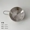 Tazón coreano de acero inoxidable para condimentos con asa, tazón para vino de arroz, tazón doméstico anticaída para suplementos alimenticios, tazón para refrigerios, frutas, ensalada