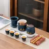 En stock Set de Té de Viaje Set de Tazas Express Set de Té Portátil de Una Tetera y Cuatro Tazas para Maestros y Personas Mayores