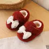 Zapatos de Algodón con Lazo y Pelo Estilo Coreano para Niñas Bebés y Niños Pequeños 2026 Otoño Invierno Nuevos Mocasines de Felpa Cálidos para Niños
