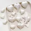 Colgante de Corazón Barroco Irregular de Resina Imitación Perla Blanca para Colgantes Hechos a Mano, Accesorios de Joyería con Cuentas