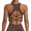 Chaleco de Yoga con Almohadilla en el Pecho para Mujer, Chic Chica Caliente, Espalda Bonita, Top Corto Deportivo a Forma de I a Prueba de Impactos para Correr