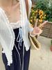 Disparo Real Vestido de Tirantes con Encaje Niche Francés para Mujer Vestido Delgado Ajustado de Dos Piezas Falsas vestido