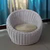 Cadeira de lazer preguiçosa de Rattan para hotéis e pousadas, assento individual de vime natural trançado à mão para espaços pequenos
