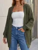 Ropa de mujer de talla grande transfronteriza europea y americana 2026, nuevo cárdigan liso casual simple de otoño e invierno, abrigo suéter para mujer