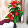 Hongyun Dangtou árvore falsa árvore palma vermelha flor artificial em vaso plástico verde flor decorativa sala de estar bonsai planta verde