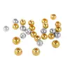 Cuentas espaciadoras chapadas en oro de 14K, cuentas pequeñas de oro que conservan el color, cuentas de cobre lisas, accesorios para abalorios de joyería hechos a mano para DIY, cuentas sueltas, cuentas redondas chapadas en oro