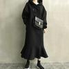 En Stock 2026 Vestido Sudadera con Capucha Holgado Otoño e Invierno Japonés y Coreano Vestido Largo de Cola de Pez por Encima de la Rodilla