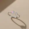 Anillos de pareja de pata de gato románticos y lindos, un par de anillos abiertos simples y dulces para estudiantes, un regalo para una novia