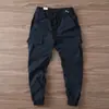 Overol para Hombre Primavera y Otoño Pantalón de Tela de Algodón Overol Exterior Cintura Elástica Microelástico Corte Ajustado Acortado Pantalones Casuales