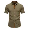 Amazon 2025 Nueva Moda de Verano para Hombre Camisa de Manga Corta de Contraste Chaqueta Cardigan Suelta Casual para Hombre
