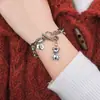 Ins Estilo Frio Chapéu de Enfermeira Pulseira Casal Urso Fivela Personalizada Hip-Hop Liga Escura Pulseira Pulseira