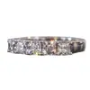 Huajie Dropshipping Anillo Geométrico Cuadrado para Dedo para Mujer Anillo Sencillo Incrustado con Circonita Banda de Anillo Brillante de Compromiso Boda